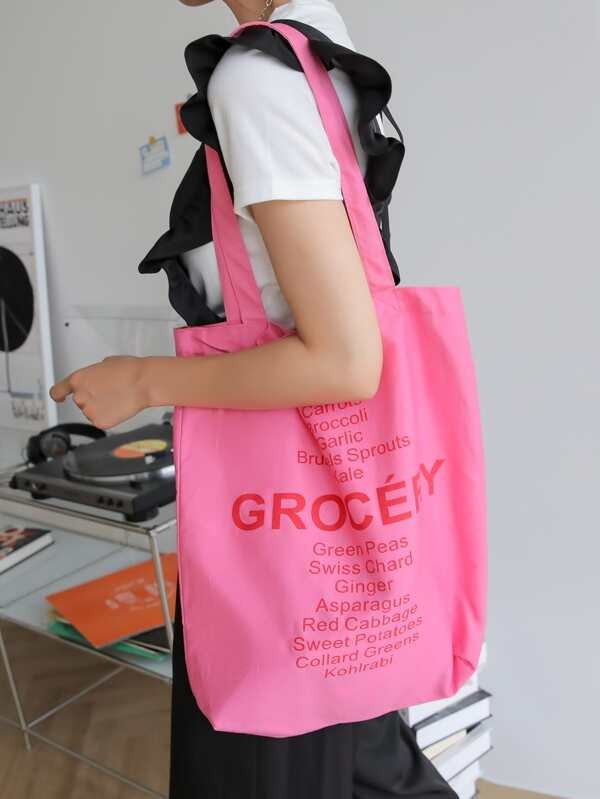 กระเป๋าช้อปปิ้ง ลายตัวอักษรกราฟิก n-72