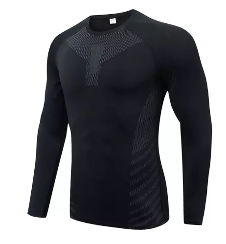 VIC01-Coolmax เสื้อบีบอัดแขนยาว เสื้อยืดผู้ชาย เสื้อสเวตเตอร์แห้งเร็ว กระชับกล้ามเนื้อ เสื้อออกกำลังกาย เสื้อยืดเทรนนิ่ง [กทม. พร้อมส่ง]