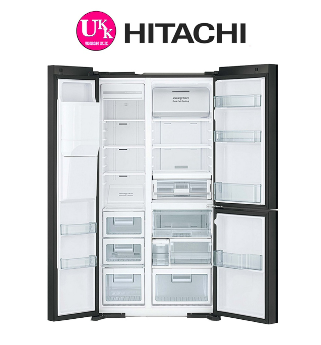 (H-017) Hitachi ตู้เย็น SIDE BY SIDE รุ่น R-MX600GVTH1 แทนรุ่น R-M600AGP4THX ขนาด 20.1 คิว สี GBK แถมฟรี!!พัดลมทาวเวอร์ RMX600