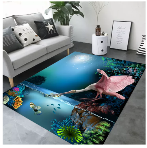 UTI52-พรมแบบ3D ขนาด 90X140 พรมปูข้างเตียง พรมปูพื้นห้องนั่งเล่น พรม3มิติปูพ้นลายสวย พรม3Dผืนใหญ่ carpet พหรมใหญ่ พรมห้องพระ