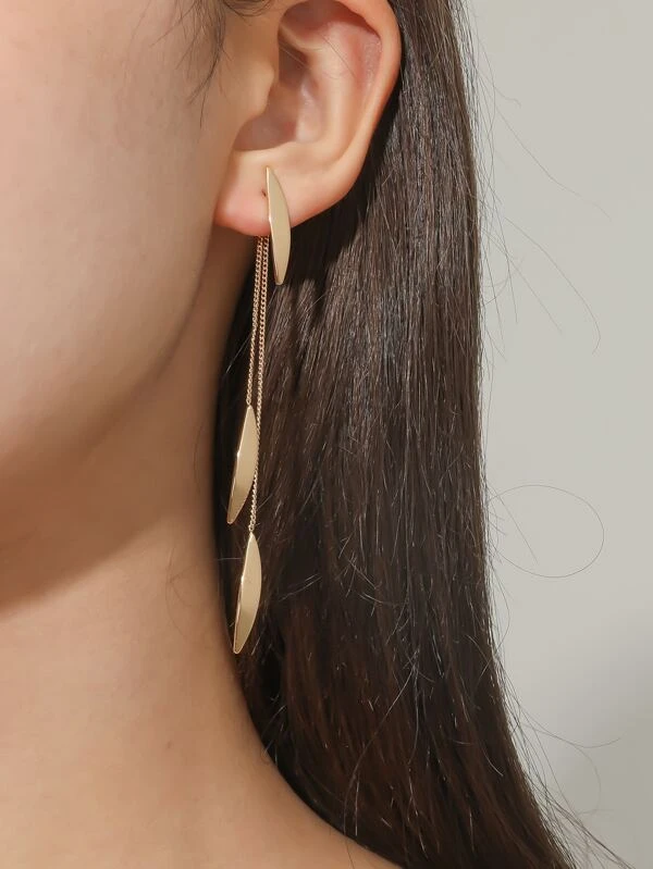 แจ็กเก็ตต่างหู（Earring Jackets） ตกแต่ง ใบไม้ e-71