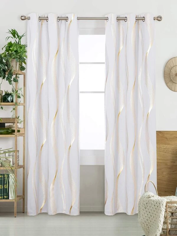 ผ้าม่านเดี่ยว ลาย คลื่น  ผ189