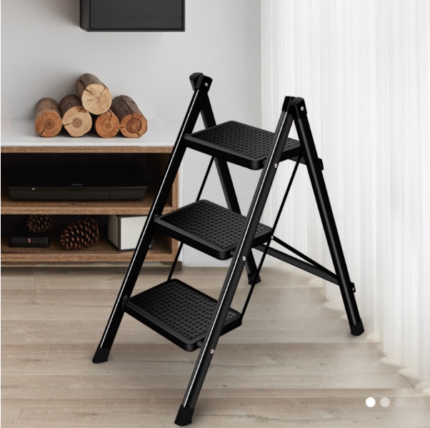 TH114-บันไดอลูมิเนียมพับได้ในร่ม บันไดขนาดเล็กในครัวเรือน บันไดอลูมิเนียมหนา บันไดอลูมิเนียม บันไดสามขั้น บันไดอเนกประสงค์