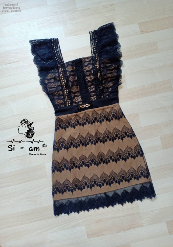 ? เดรสงานระบาย สีดำสวยหรูดูแพง  054