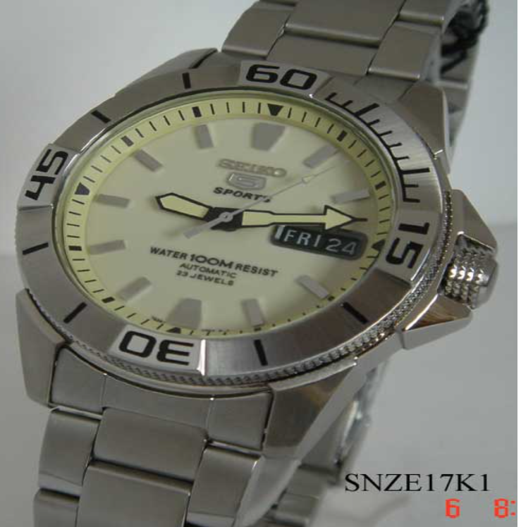 S48-seiko 5 ออโต้รุ่นใหม่ เครื่อง 7s36 ขอบหมุนหน้าเขียวพรายน้ำ รูมิไบล์