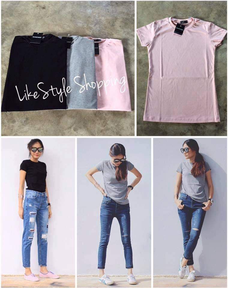 เสื้อยืดคอกลม ผ้า Cotton  #502