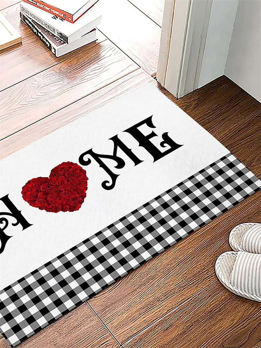 พรมหน้าประตู ลายสก็อต & กราฟฟิค ตัวอักษร 1 ชิ้น jj-41