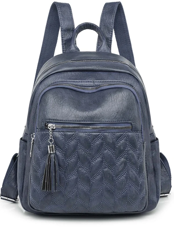 กระเป๋าเป้ คลาสสิค ควิลท์ ตกแต่ง พู่  ll-88