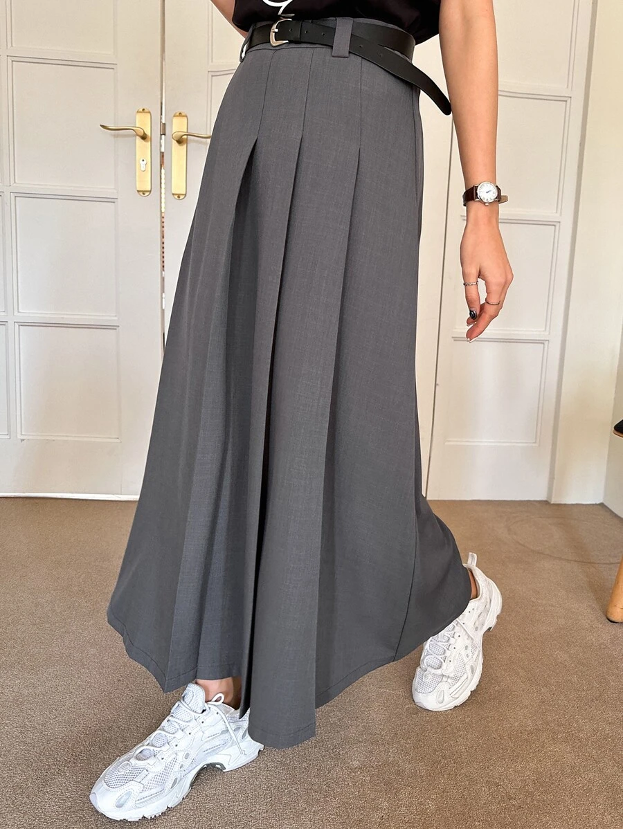 กระโปรง สีพื้น พับจีบ ไม่มีเข็มขัด jj-10