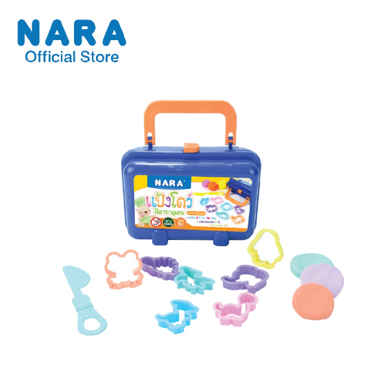 TOY95-NARA Dough Bag Set แป้งโดว์ไร้สารพิษเเละกลูเต็น สีพาสเทลน่ารัก อุปกรณ์ปั้น + แม่พิมพ์ *สีกล่องไม่สามารถเลือกได้*