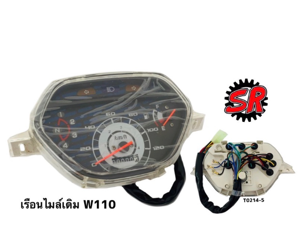 MO49-เรือนไมล์เวฟ100-110 เบ้าดำ(ลายฟ้า) (รถรุ่นคาร์บูร)WAVE100(1ชุด)