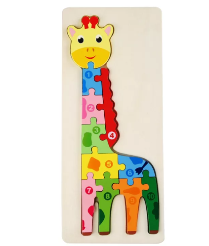 N60-จิ๊กซอว์ไม้ของเล่นไม้ปริศนา 3 มิติสำหรับเด็ก ลายสัตว์ มี 4 แบบให้เลือกเพื่อส่งเสริมพัฒนาการของเด็กและความปลอดภัยของเด็ก
