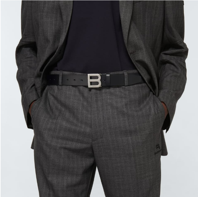 (ข#005) ผู้ชาย Balenciaga อุปกรณ์เสริม เข็มขัด เข็มขัดหนัง 100%