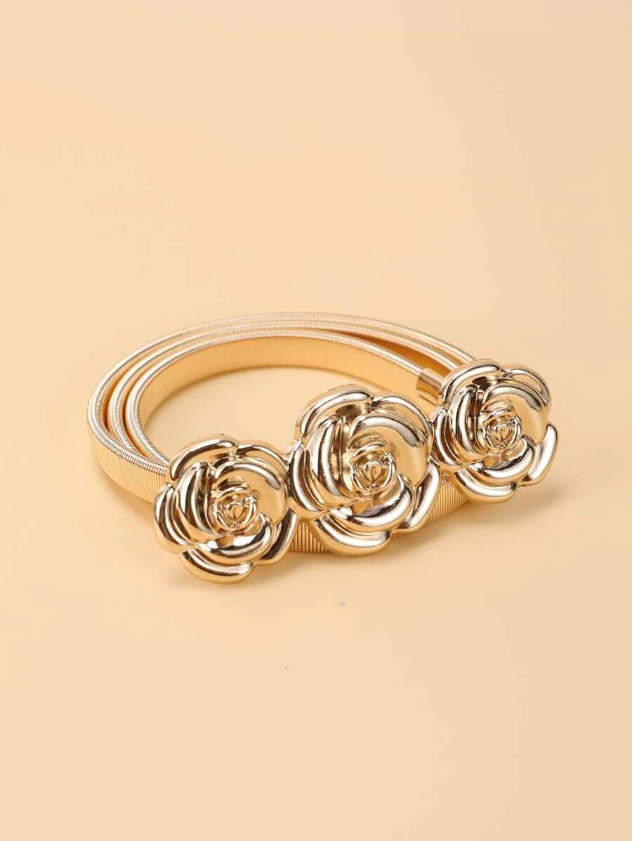 เข็มขัด ตกแต่ง ดอกไม้  l-043