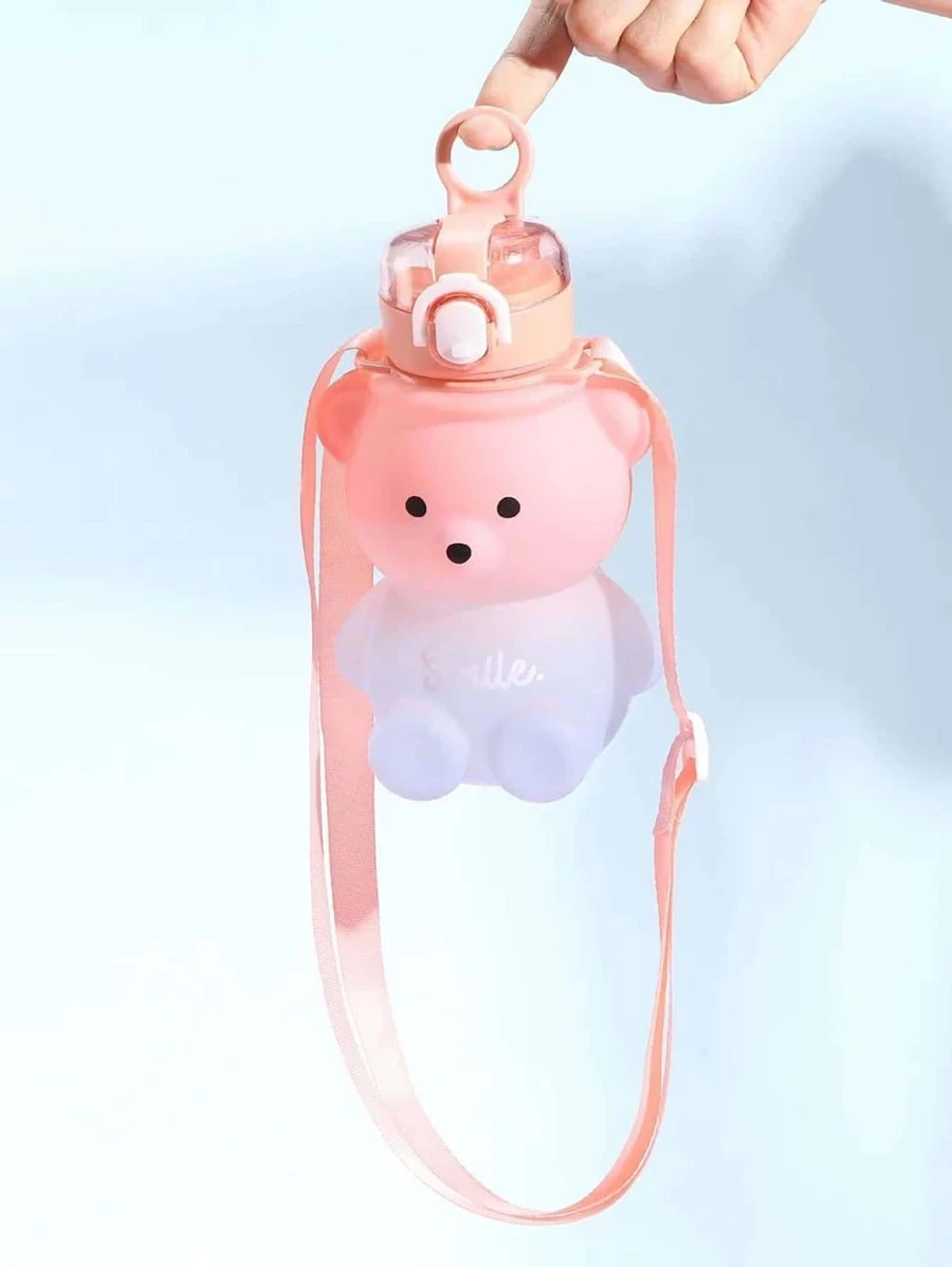 1 ชิ้น ขวดน้ำเด็ก มีหลอด สุ่ม น่ารัก Kawaii ขวดน้ำ ความจุสูง ขวดน้ำดื่ม พลาสติก กีฬา  oo-231