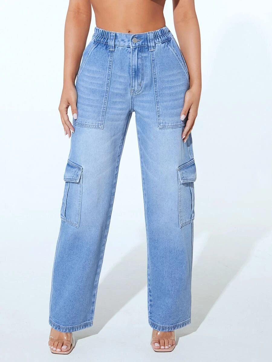 กางเกงยีนส์ คาร์โก้ กระเป๋าพนังด้านข้าง ee-69