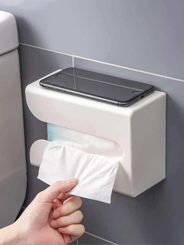 1 ชิ้น เนื้อเยื่อ จัดเก็บ ไม่ต้องพันช์ ติดผนัง กล่องทิชชู่ ผ้าคลุม ที่วาง สำหรับ บ้าน  nn-11