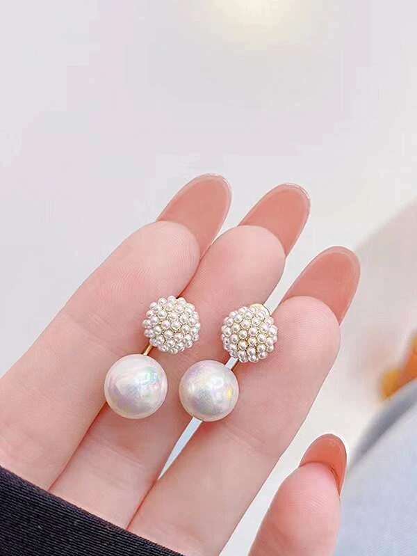 แจ็กเก็ตต่างหู（Earring Jackets） พลอยเทียมและไข่มุกเทียม e-95