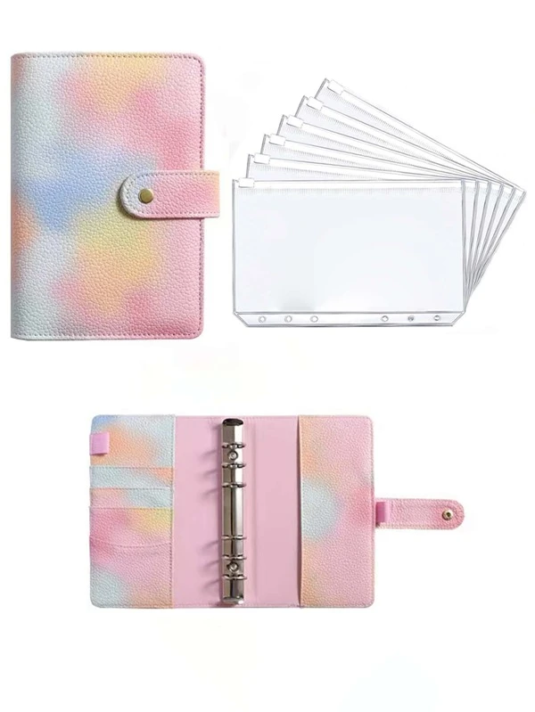 ปกสมุด 1 ชิ้น มัดย้อม และ ซองสันห่วง 6 ชิ้น f-1