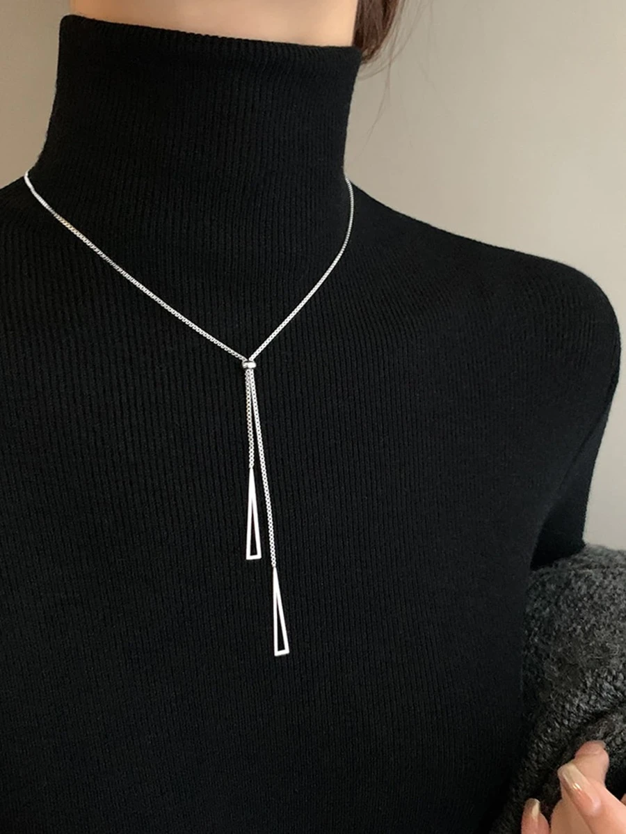 สร้อยคอ รูปตัว Y สามเหลี่ยม จี้ kk-78