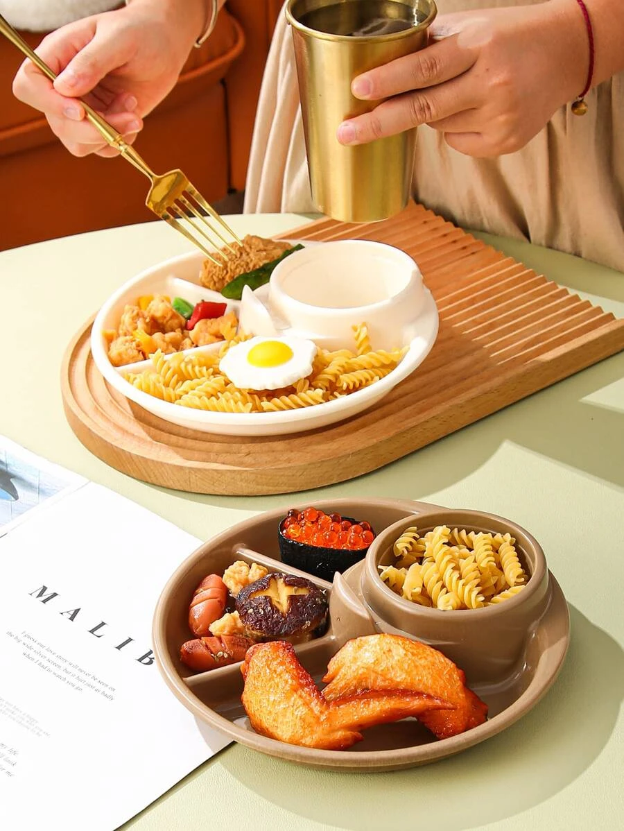 จาน หลายกริด คละสี 3 ชิ้น ff-52