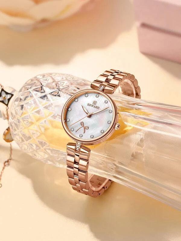 นาฬิกาควอตซ์ ตกแต่ง พลอยเทียม น-101