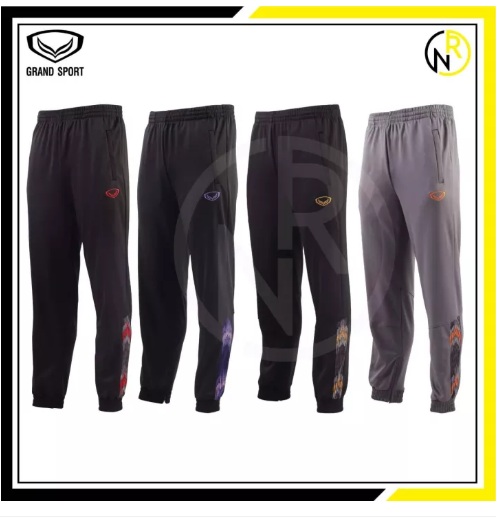 DK87-กางเกงวอร์มขาจ้ำ แกรนด์สปอร์ต 06355 มีกระเป๋ามีซิป ตรงเอวมีเชือกรูด กางเกงวอร์มสีดำ 06380 06383