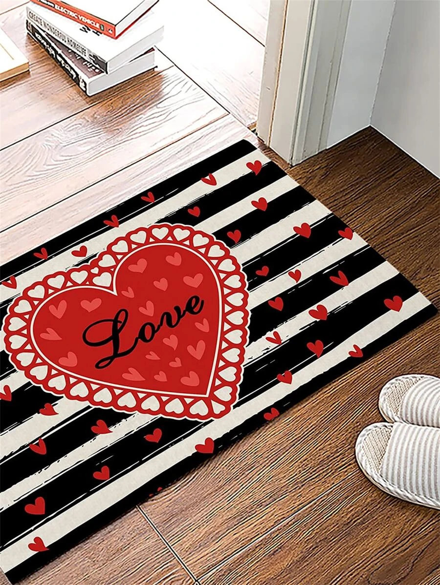 พรมหน้าประตู กราฟฟิค หัวใจ & ตัวอักษร 1 ชิ้น ff-33