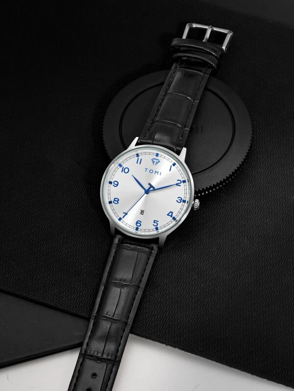 ผู้ชาย นาฬิกาควอทซ์ ตัวชี้ แบบกลม  น-0124