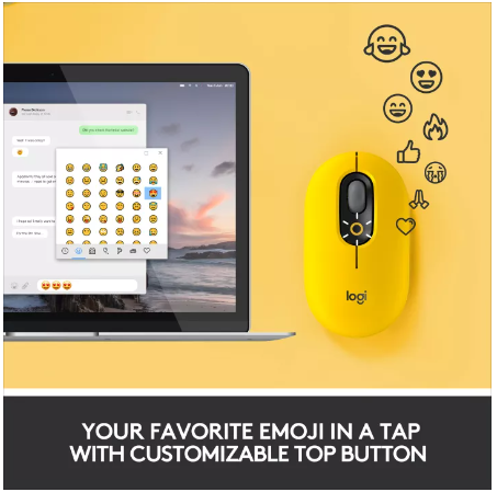 PD114-Logitech POP Mouse Wireless With Customizable Emoji, Bluetooth เมาส์ไร้สายบลูทูธพร้อมอิโมจิปรับแต่งได้ เชื่อมต่อได้หลายอุปกรณ์