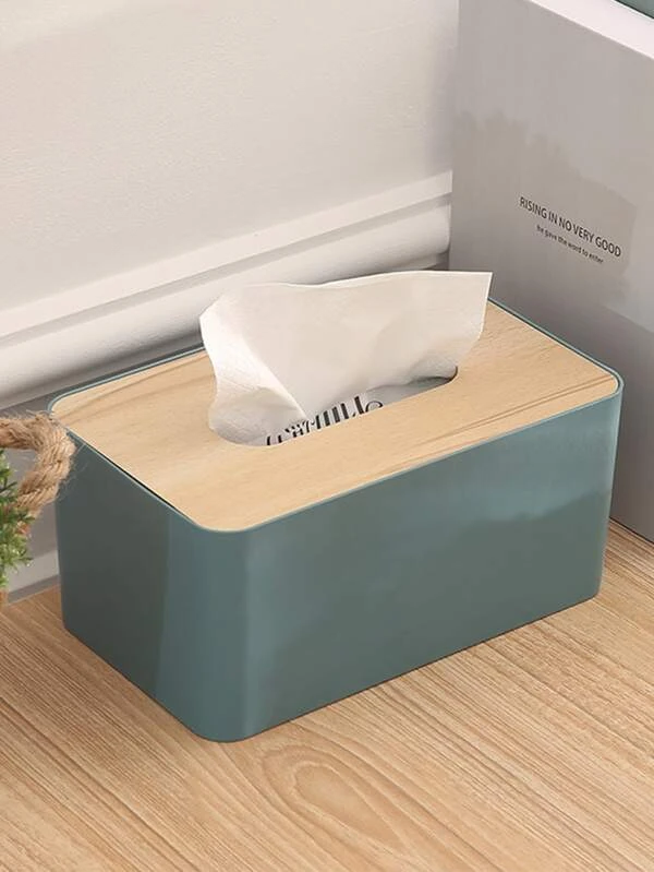1 ชิ้น พลาสติก เนื้อเยื่อ จัดเก็บ มินิมอลลิสต์ ไม้ ฝาปิด กล่องทิชชู่ สำหรับ บ้าน  nn-13