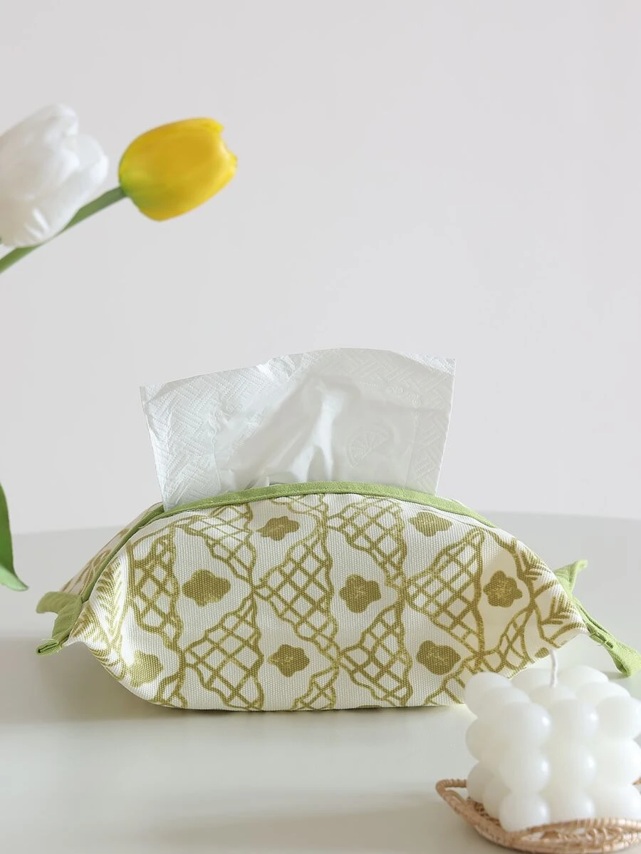 ถุงเก็บทิชชู่ พิมพ์ เรขาคณิต เนื้อเยื่อ จัดเก็บ ทันสมัย ผ้า สำหรับ โต๊ะ 1 ชิ้น  nn-99