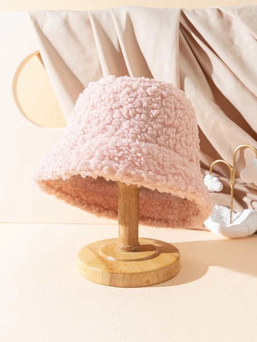 หมวกบักเก็ต สีพื้น ขนนุ่ม j-24