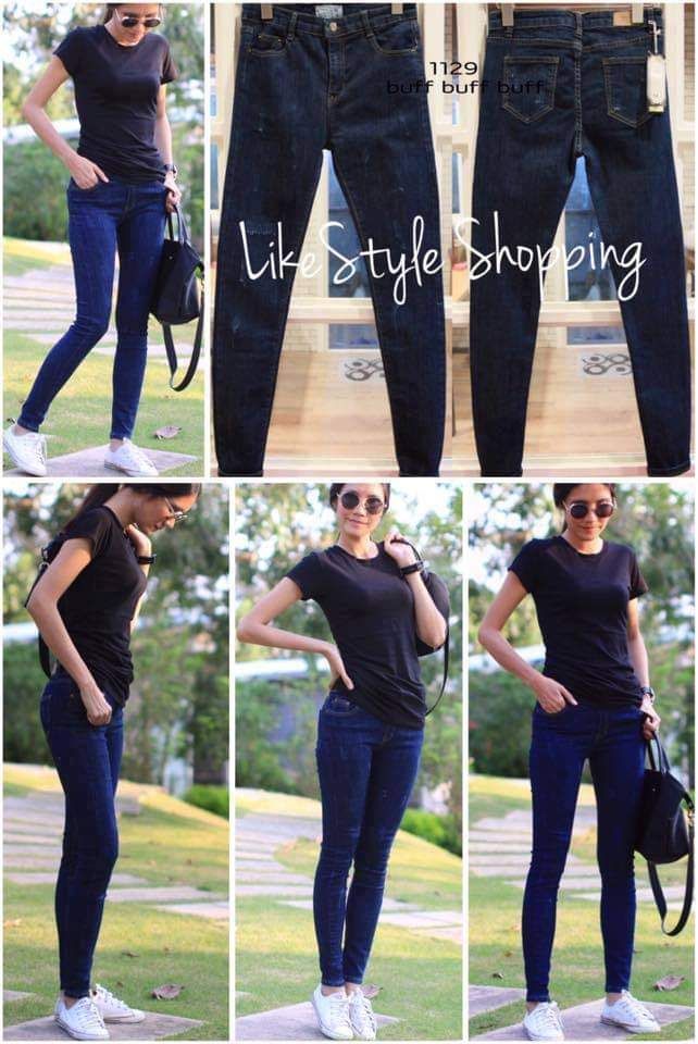 ยีนส์สีกรมเข้ม ทรงเดฟ #504