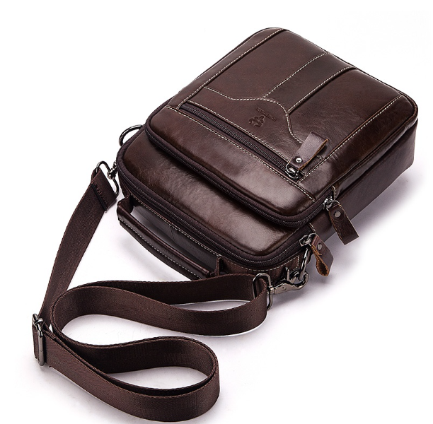 HU33-Humerpaul กระเป๋าสะพายไหล่ลําลอง หนังวัวแท้ ขนาดเล็ก แฟชั่นนักธุรกิจ สําหรับผู้ชาย