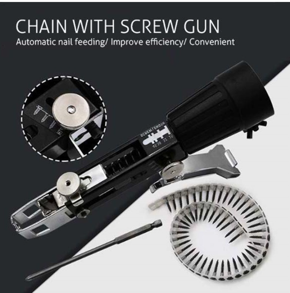 TH143-อะแดปเตอร์เล็บโซ่สกรูอัตโนมัติสกรูเข็มสว่านไฟฟ้าเครื่องมืองานไม้ โซ่สกรูอะแดปเตอร์ไฟฟ้าสว่านเล็บเครื่องมืองานไม้