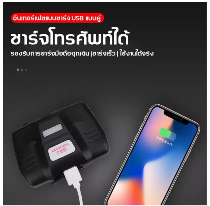 M-38 ไฟฉายคาดหัว แท้(แสงสีเหลือง/สีขาว)แบบชาร์จได้ USB ไฟคาดหัว กันน้ำ ทนทาน ไฟคาดหัวแรงสูง ไฟส่องกบคาดหัว ไฟฉายคาดหัวแรงสูง