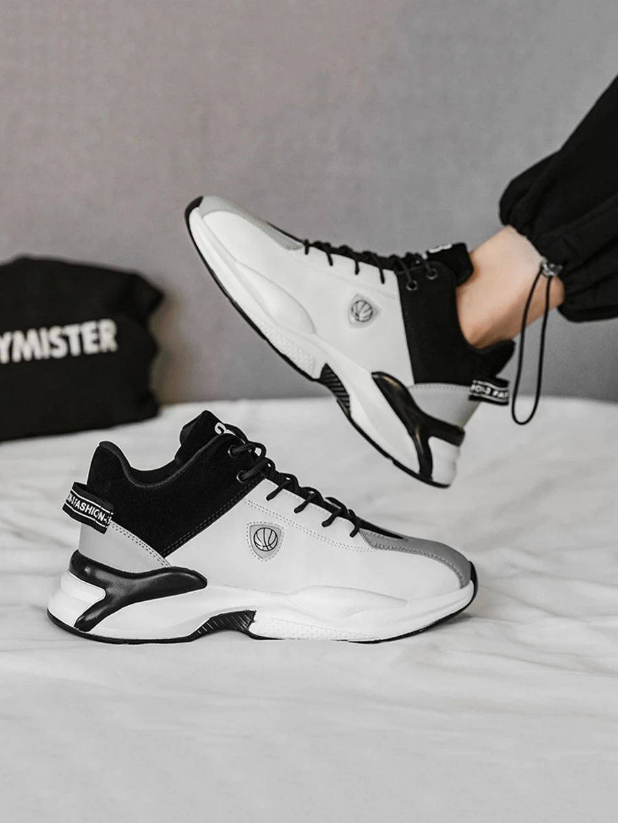 รองเท้า บาสเก็ตบอล ผู้ชาย ลายตัวอักษร งานเย็บแปะ ผูกเชือกด้านหน้า m-48 z.39-45
