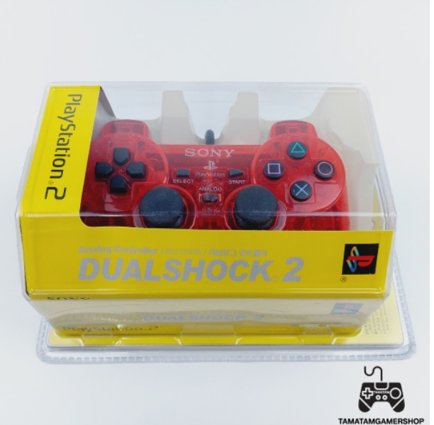 RE71-จอยps2 สีแดงใส(Crimson Red)งานกล่องIC เกรดA สินค้ามือ1 มีระบบสั่น จอยเพล2 จอยplay2