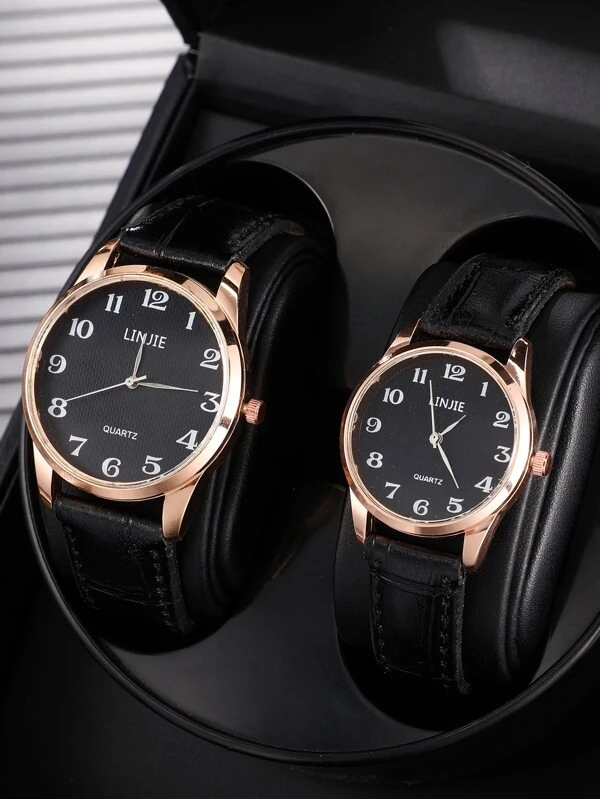 นาฬิกาควอทซ์ ตัวชี้ แบบกลม คู่ 2 ชิ้น น-0184