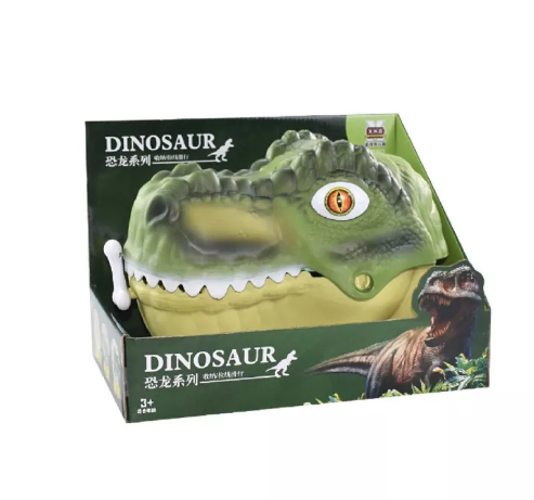 N14-T-rex head model box กล่องเก็บโมเดลรูปหัว t-rex แถมโมเดลของเล่นในกล่องพร้อมส่งจากไทย