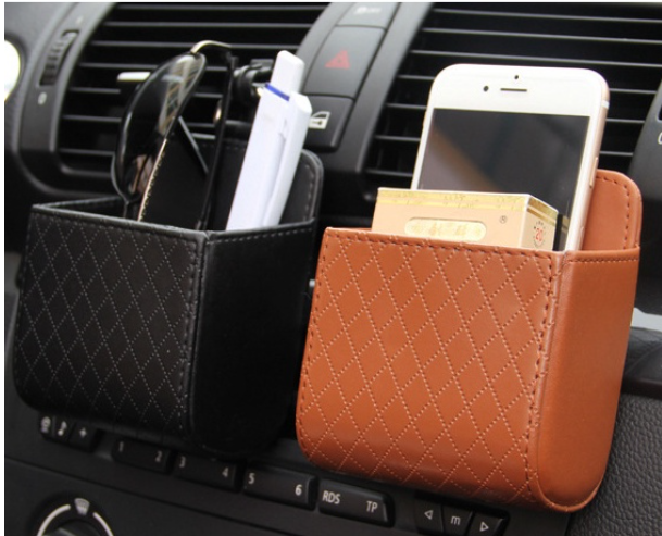 GX92-กระเป๋าเก็บของในรถ กระเป๋าเก็บของในรถยนต์ ถุงเก็บช่องแอร์รถยนต์ จัดระเบียบรถยนต์ กระเป๋าหนัง สำหรับช่องระบายอากาศรถยนต์