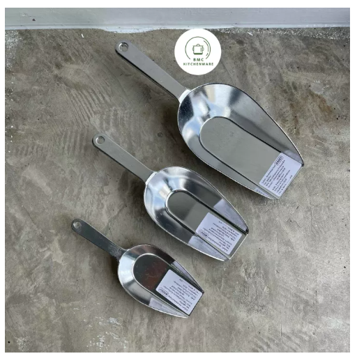 KIT78-ที่ตักน้ำแข็ง ที่ตักแป้ง ที่ตักข้าว ที่ตักอเนกประสงค์ อลูมิเนียมอย่างดี ตราวินเนอร์ ขนาดเล็ก/กลาง/ใหญ่ ตักแป้ง BMC.kitchenware ร้าน BMC kitchenware