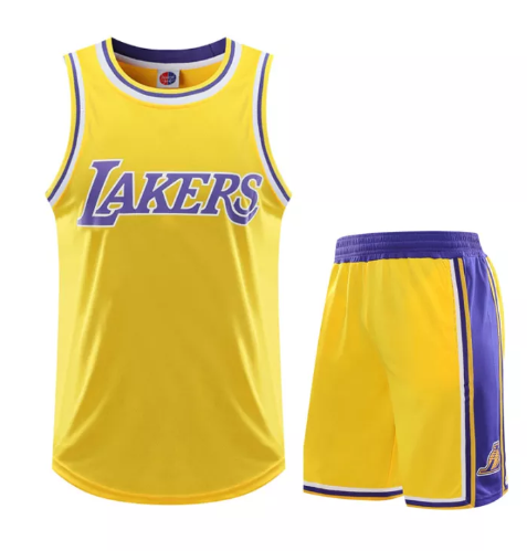 VIC23-คลับแวร์ ชุดแข่งขัน ชุดกีฬา ชุดกีฬาแห้งเร็ว ชุด 2 ชิ้น ชุดบาสเก็ตบอล LAKERS [เตรียมจัดส่ง]