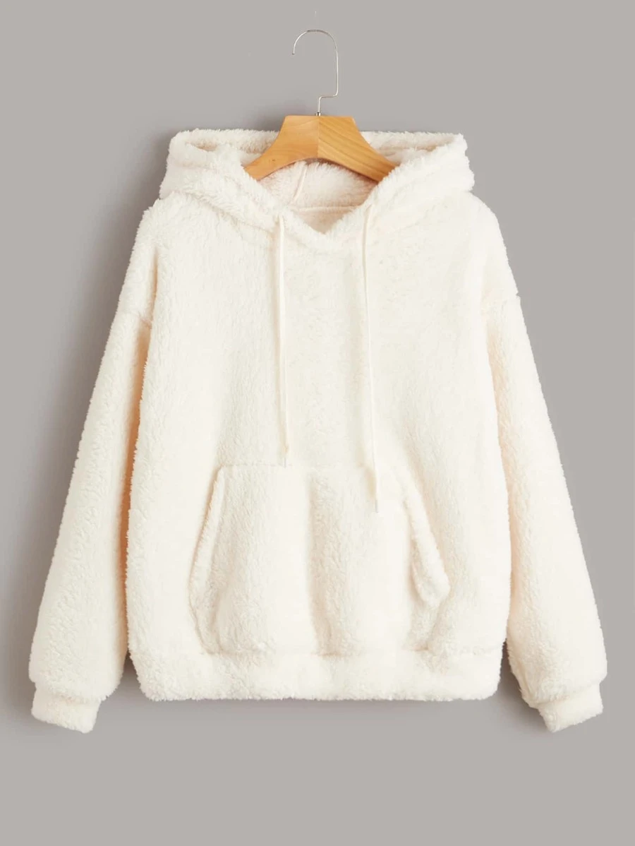 ฮู้ดดี้ ไหล่ตก กระเป๋าจิงโจ้ สายรัด ผ้าสักหลาด  cc-15