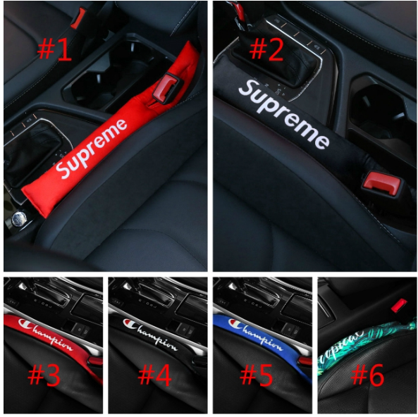 GX162-แผ่นรองของตกระหว่างเบาะ ลายSupreme ป้องกันสิ่งของตก สำหรับตกแต่งรถยนต์ 1 ชิ้น
