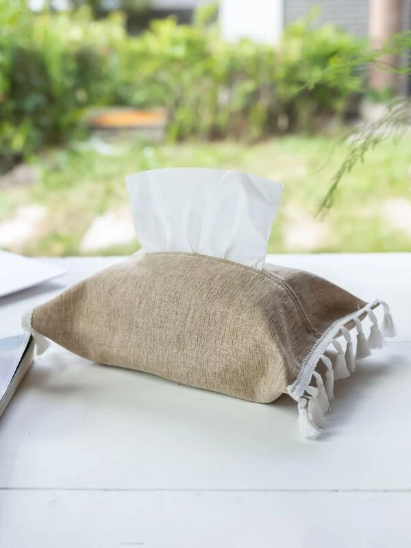 ถุงเก็บทิชชู่ ตกแต่ง พู่ 1 ชิ้น  nn-59