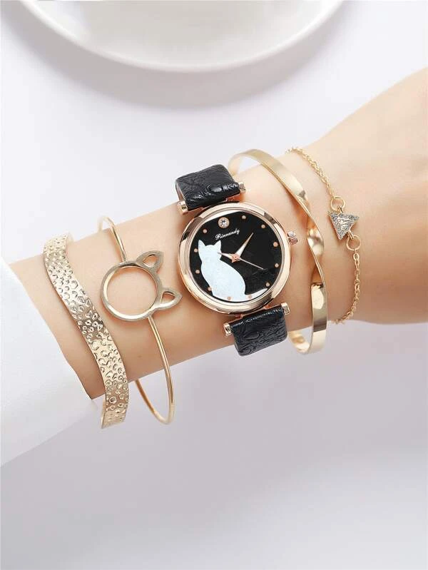 นาฬิกาข้อมือ ติดเพชร 1 ชิ้น และ สร้อยคอ 4 ชิ้น  น-0180