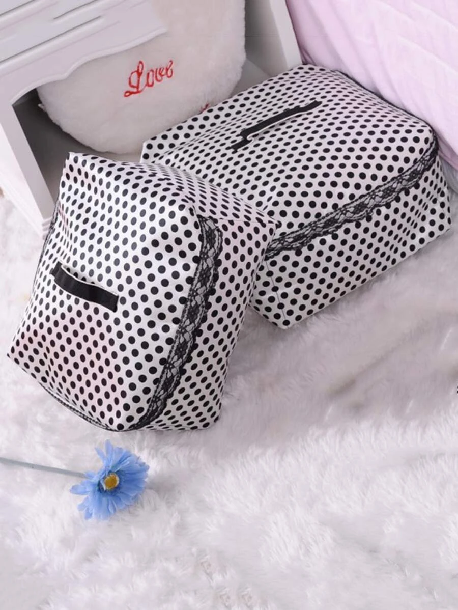 กระเป๋าเก็บเสื้อผ้า ลายจุด 1 ชิ้น gg-22