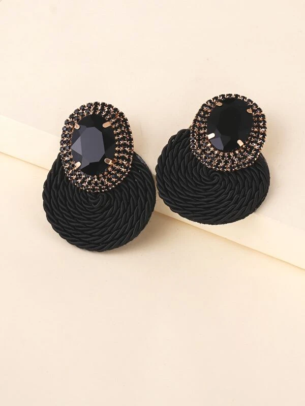 ต่างหู สตั๊ด ตกแต่ง พลอยเทียม e-79